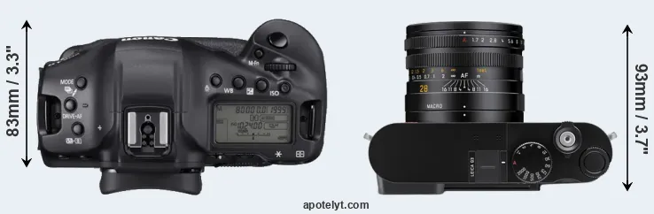 Compare 1DX Mark III versus Q3 top