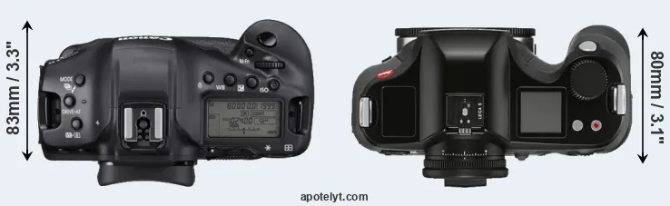 Compare 1DX Mark III versus S3 top