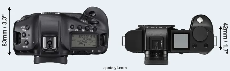 Compare 1DX Mark III versus Leica SL2 top