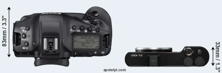 Compare 1DX Mark III versus TL2 top