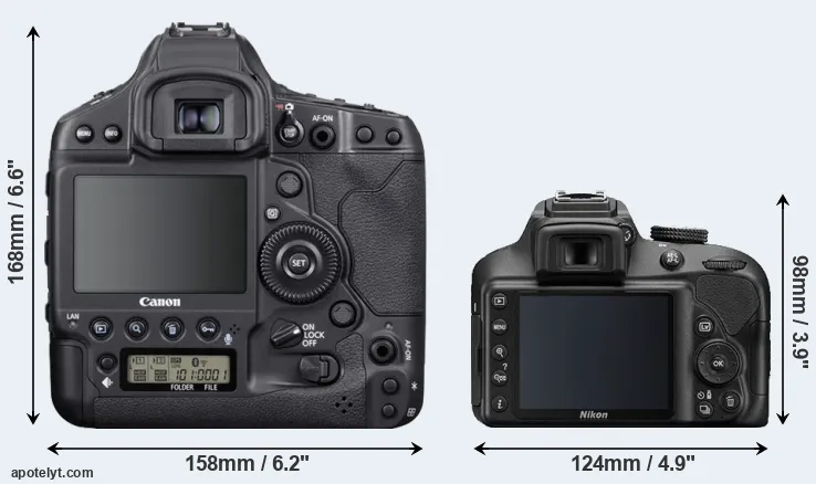 Comparison 1DX Mark III or D3400 rear