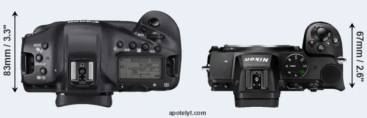 Compare 1DX Mark III versus Z5 top
