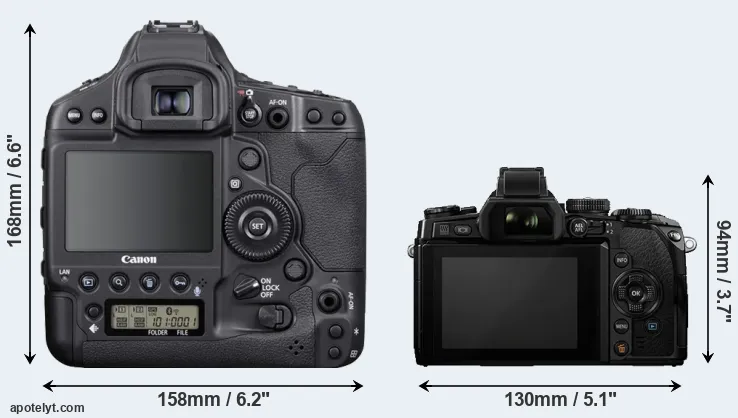 Comparison 1DX Mark III or E-M1 rear
