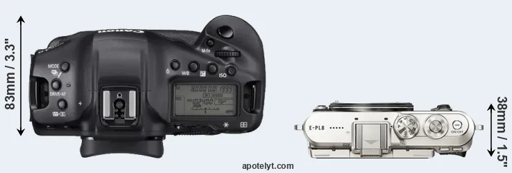 Compare 1DX Mark III versus E-PL8 top