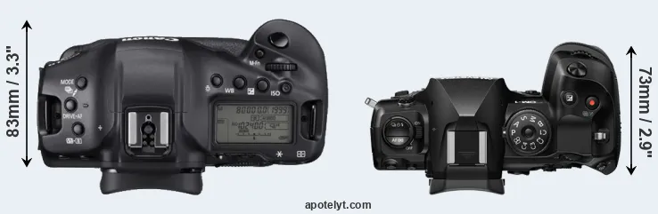 Compare 1DX Mark III versus OM-1 II top