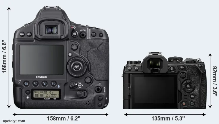 Comparison 1DX Mark III or OM-1 rear