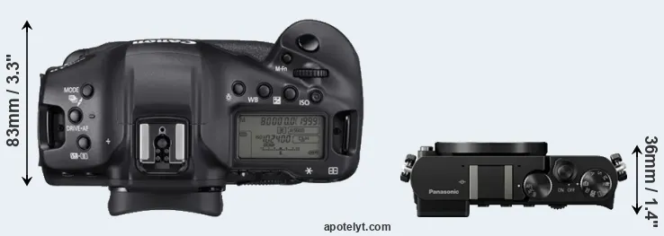 Compare 1DX Mark III versus GM5 top