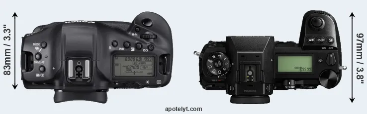 Compare 1DX Mark III versus S1R top