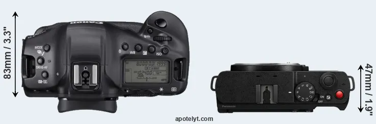 Compare 1DX Mark III versus S9 top