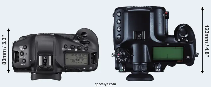 Compare 1DX Mark III versus 645Z top
