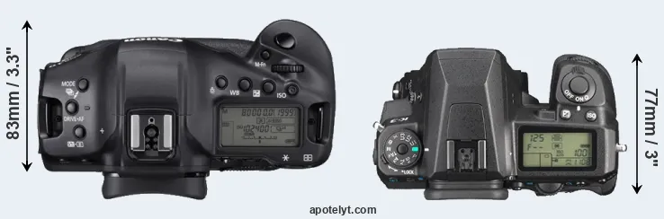 Compare 1DX Mark III versus K-3 top