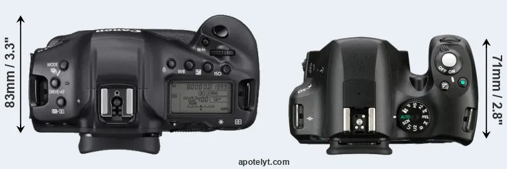 Compare 1DX Mark III versus K-50 top