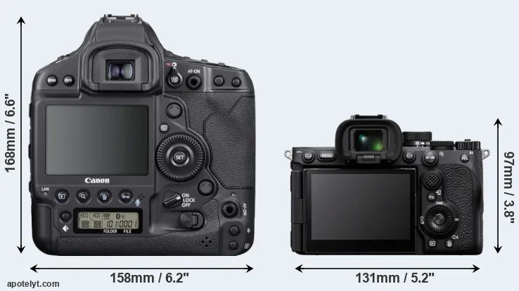 Comparison 1DX Mark III or A7R V rear