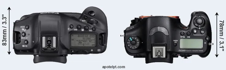 Compare 1DX Mark III versus A99 top