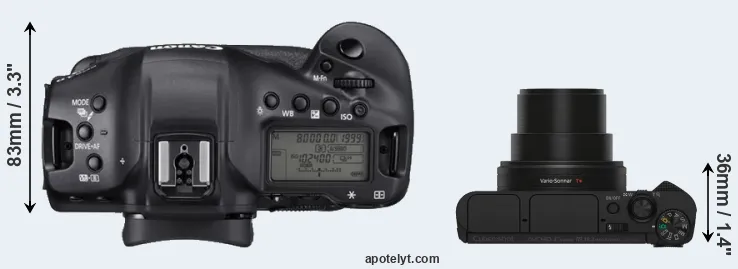 Compare 1DX Mark III versus HX80 top