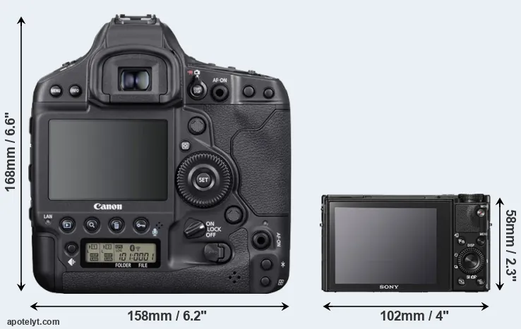 Comparison 1DX Mark III or RX100 V rear