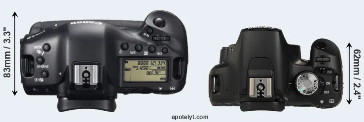Compare 1DX versus 500D top