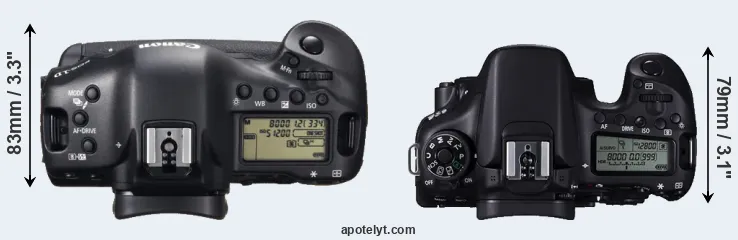 Compare 1DX versus 70D top