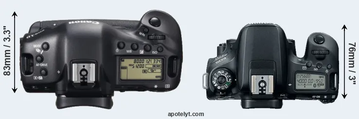 Compare 1DX versus 77D top