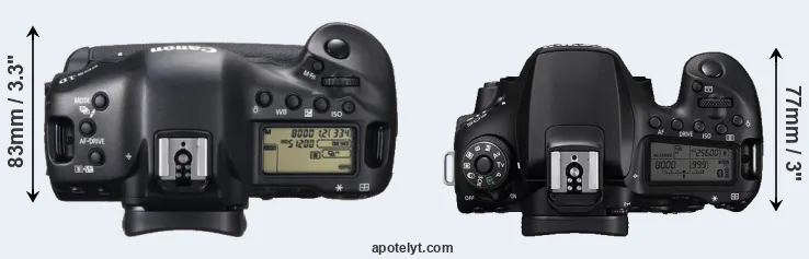 Compare 1DX versus 90D top