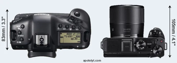 Compare 1DX versus G3X top