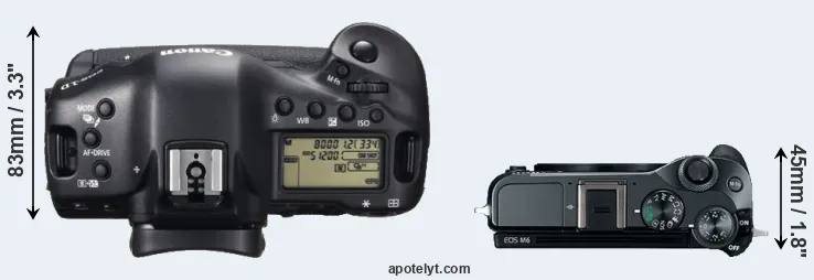 Compare 1DX versus M6 top
