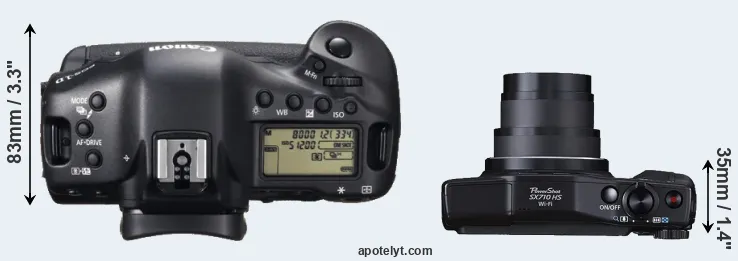 Compare 1DX versus SX710 top