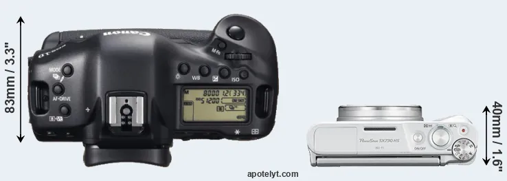 Compare 1DX versus SX730 top