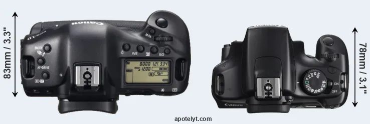 Compare 1DX versus T3 top