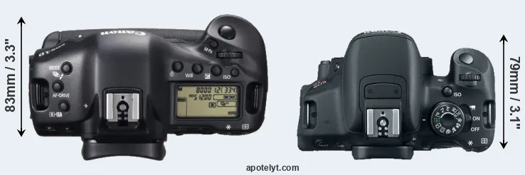 Compare 1DX versus T5i top
