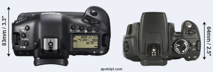 Compare 1DX versus XT top