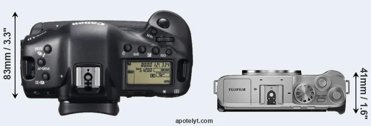 Compare 1DX versus X-A7 top