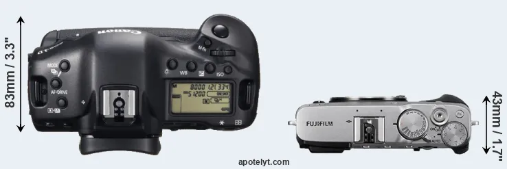 Compare 1DX versus X-E3 top