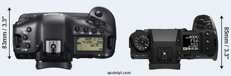 Compare 1DX versus X-H2 top