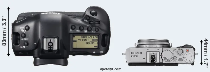 Compare 1DX versus X70 top