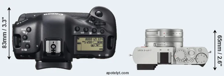 Compare 1DX versus D-LUX 7 top