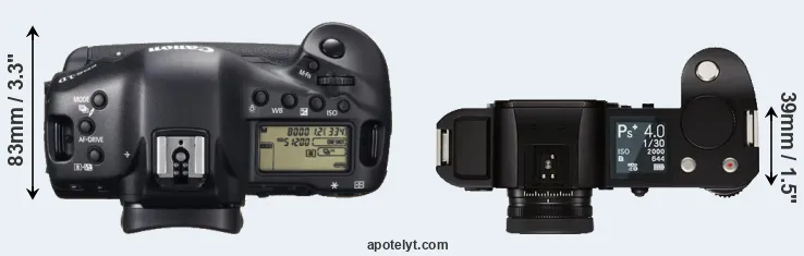 Compare 1DX versus Leica SL top