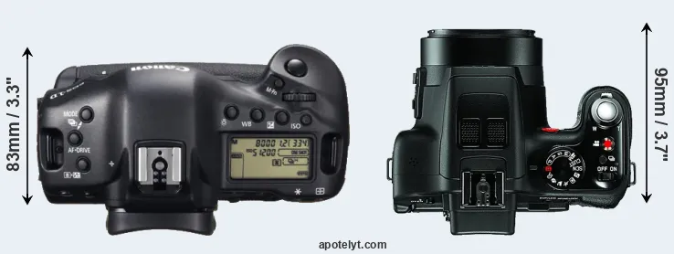 Compare 1DX versus V-LUX 3 top