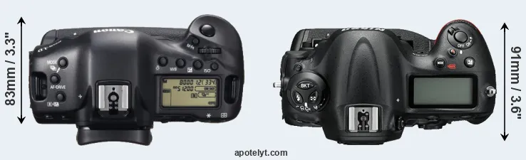 Compare 1DX versus D4S top