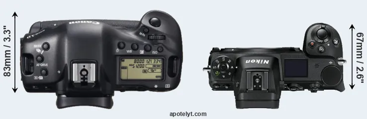 Compare 1DX versus Z7 top