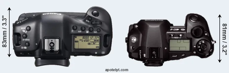 Compare 1DX versus E-1 top