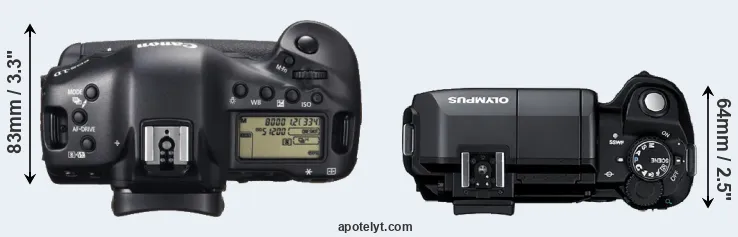 Compare 1DX versus E-300 top