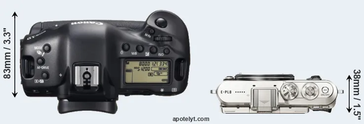 Compare 1DX versus E-PL8 top