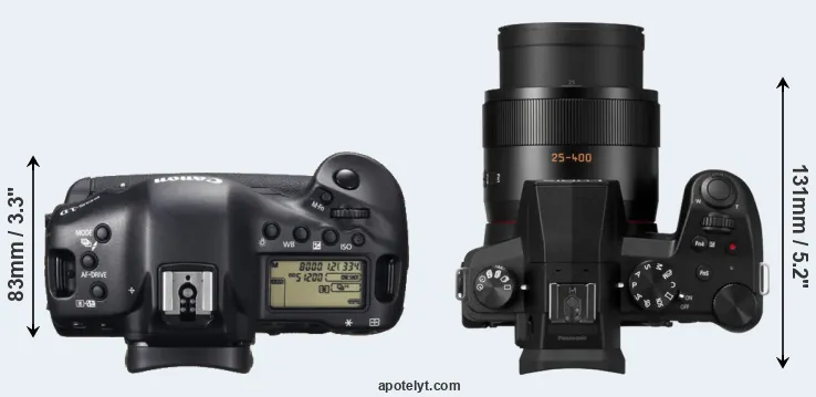 Compare 1DX versus FZ1000 II top