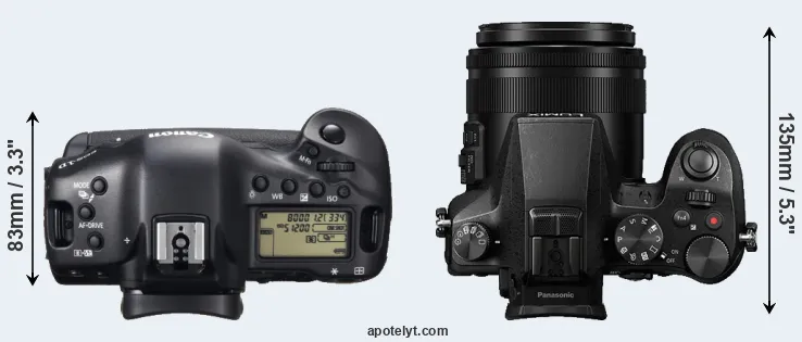 Compare 1DX versus FZ2000 top