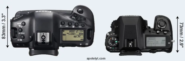 Compare 1DX versus K-5 top