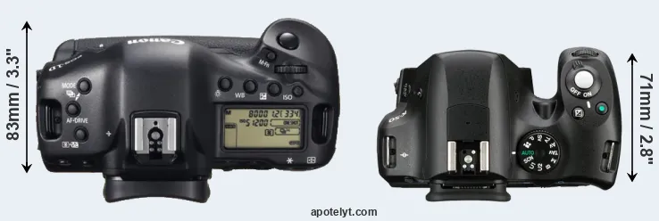 Compare 1DX versus K-50 top
