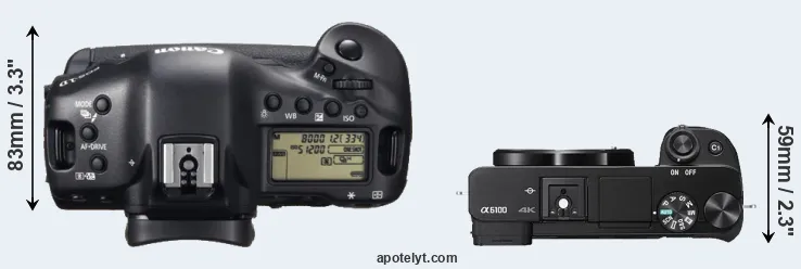 Compare 1DX versus A6100 top