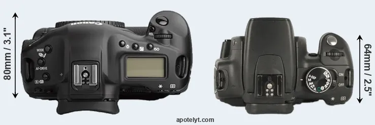 Compare 1Ds Mark II versus 350D top