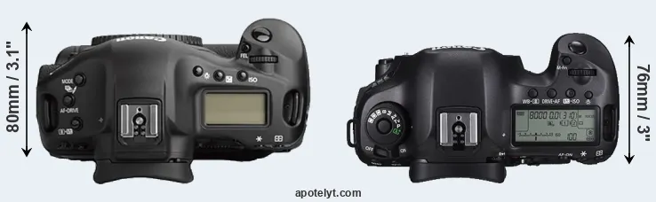 Compare 1Ds Mark II versus 5DS top